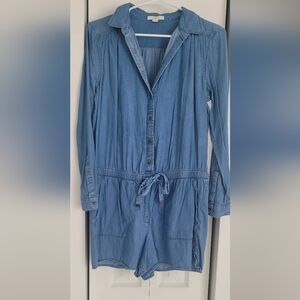 LOFT Classic Blue Denim Romper